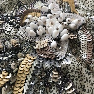 Tie waist blouse with beaded